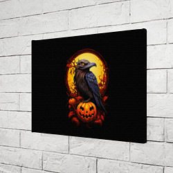 Холст прямоугольный Halloween - ворон и тыква, цвет: 3D-принт — фото 2