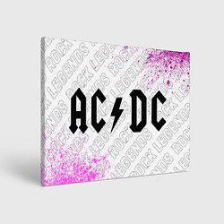 Холст прямоугольный AC DC rock legends по-горизонтали, цвет: 3D-принт
