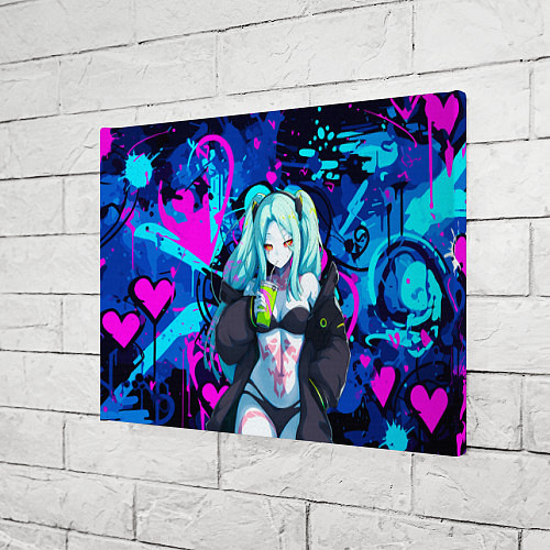 Картина прямоугольная Ребекка и граффити - киберпанк / 3D-принт – фото 3