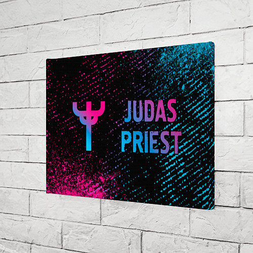 Картина прямоугольная Judas Priest - neon gradient по-горизонтали / 3D-принт – фото 3