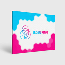 Холст прямоугольный Elden Ring neon gradient style по-горизонтали, цвет: 3D-принт