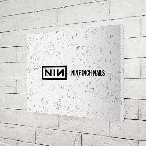Картина прямоугольная Nine Inch Nails glitch на светлом фоне по-горизонт / 3D-принт – фото 3