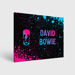 Холст прямоугольный David Bowie - neon gradient по-горизонтали, цвет: 3D-принт