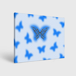 Холст прямоугольный Y2K blue butterfly, цвет: 3D-принт
