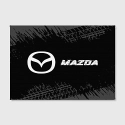 Холст прямоугольный Mazda speed на темном фоне со следами шин по-гориз, цвет: 3D-принт — фото 2