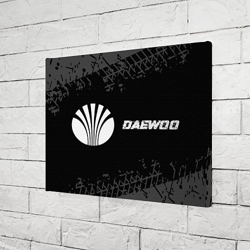 Картина прямоугольная Daewoo speed на темном фоне со следами шин по-гори / 3D-принт – фото 3