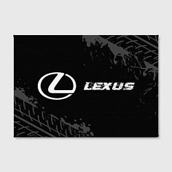 Холст прямоугольный Lexus speed на темном фоне со следами шин по-гориз, цвет: 3D-принт — фото 2