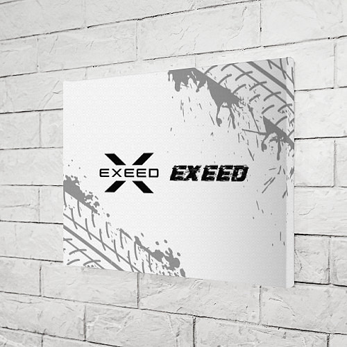 Картина прямоугольная Exeed speed на светлом фоне со следами шин по-гори / 3D-принт – фото 3