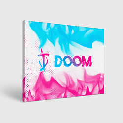 Холст прямоугольный Doom neon gradient style по-горизонтали, цвет: 3D-принт