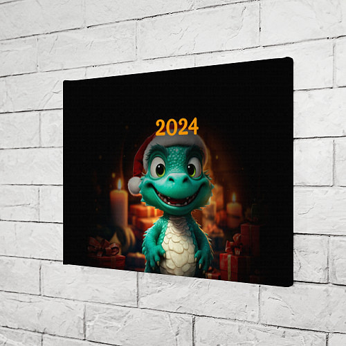 Картина прямоугольная Зеленый дракон 2024 / 3D-принт – фото 3