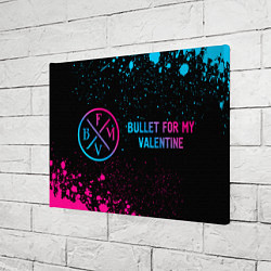 Холст прямоугольный Bullet For My Valentine - neon gradient по-горизон, цвет: 3D-принт — фото 2