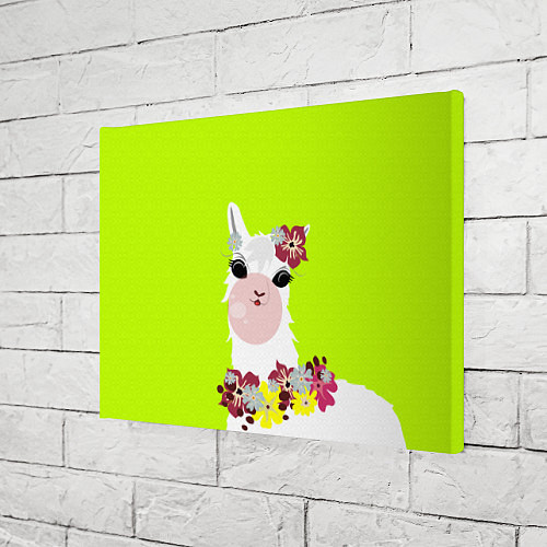 Картина прямоугольная Лама - альпака в венке / 3D-принт – фото 3