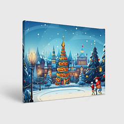 Холст прямоугольный Новогоднее настроение елочка, цвет: 3D-принт