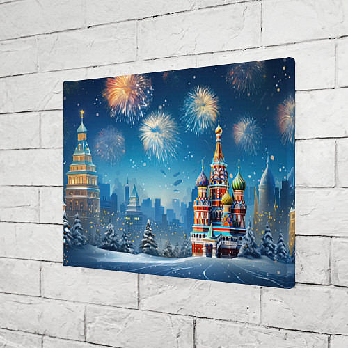 Картина прямоугольная Новогодняя Москва / 3D-принт – фото 3