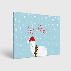 Картина прямоугольная Лама в роли Санта Клауса