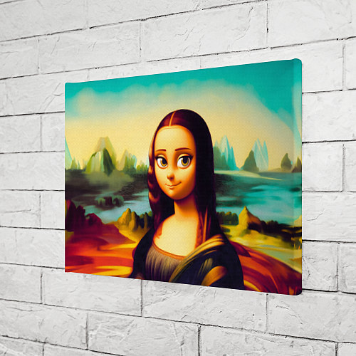 Картина прямоугольная Нейросеть - Мона Лиза в стиле Pixar / 3D-принт – фото 3
