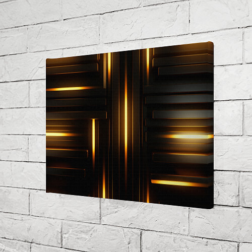 Картина прямоугольная Неоновый узор черное золото стене / 3D-принт – фото 3