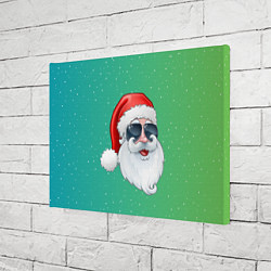 Холст прямоугольный Дед Мороз в очках, цвет: 3D-принт — фото 2