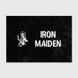 Холст прямоугольный Iron Maiden glitch на темном фоне по-горизонтали, цвет: 3D-принт — фото 2