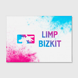 Холст прямоугольный Limp Bizkit neon gradient style по-горизонтали, цвет: 3D-принт — фото 2