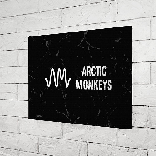 Картина прямоугольная Arctic Monkeys glitch на темном фоне по-горизонтал / 3D-принт – фото 3