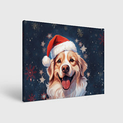Холст прямоугольный New Years mood from Santa the dog, цвет: 3D-принт
