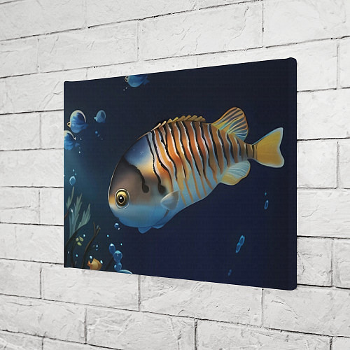 Картина прямоугольная Риф и рыба-дикобраз / 3D-принт – фото 3
