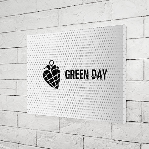 Картина прямоугольная Green Day glitch на светлом фоне по-горизонтали / 3D-принт – фото 3