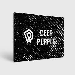 Холст прямоугольный Deep Purple glitch на темном фоне по-горизонтали, цвет: 3D-принт
