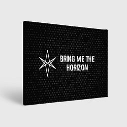 Холст прямоугольный Bring Me the Horizon glitch на темном фоне по-гори, цвет: 3D-принт