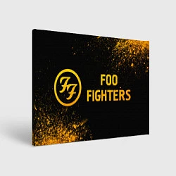 Холст прямоугольный Foo Fighters - gold gradient по-горизонтали, цвет: 3D-принт