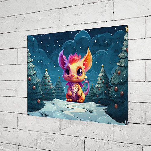 Картина прямоугольная Маленький пушистый дракошка / 3D-принт – фото 3