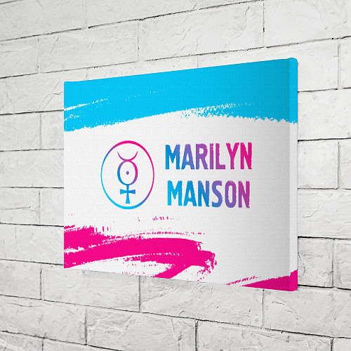 Картина прямоугольная Marilyn Manson neon gradient style по-горизонтали / 3D-принт – фото 3