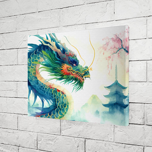 Картина прямоугольная Japanese dragon - watercolor art / 3D-принт – фото 3