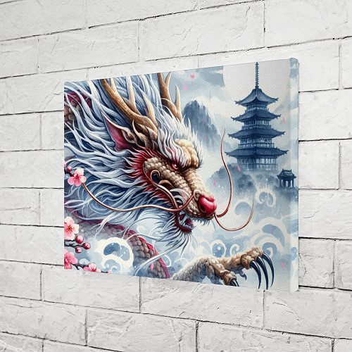 Картина прямоугольная Свирепый японский дракон - искусство / 3D-принт – фото 3