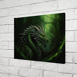 Холст прямоугольный Зеленый дракон символ 2024, цвет: 3D-принт — фото 2