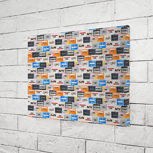 Картина прямоугольная Ретро магнитофонные кассеты / 3D-принт – фото 3