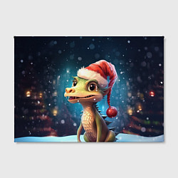 Холст прямоугольный Дракон в новогодней шапочке, цвет: 3D-принт — фото 2