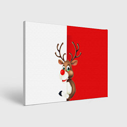 Холст прямоугольный Christmas deer art, цвет: 3D-принт