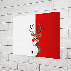 Холст прямоугольный Christmas deer art, цвет: 3D-принт — фото 2