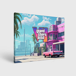 Холст прямоугольный GTA 6 Vice city, цвет: 3D-принт