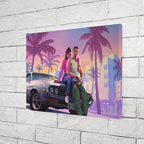 Картина прямоугольная Jason & Lucia - GTA 6 official art / 3D-принт – фото 3