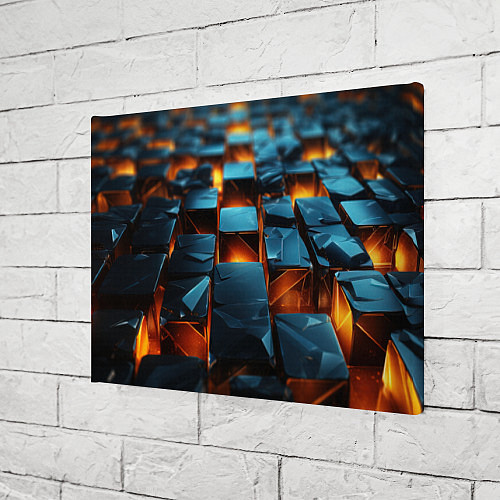 Картина прямоугольная Темные плитки в лаве / 3D-принт – фото 3