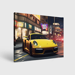 Холст прямоугольный GTA 6 porshe, цвет: 3D-принт