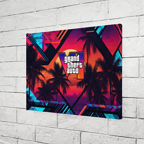 Картина прямоугольная GTA 6 аbstract logo / 3D-принт – фото 3