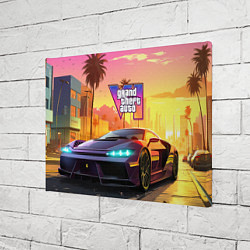 Холст прямоугольный Auto GTA 6, цвет: 3D-принт — фото 2