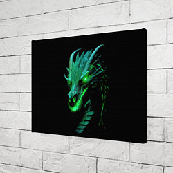 Холст прямоугольный Дракон с зеленым свечением, цвет: 3D-принт — фото 2