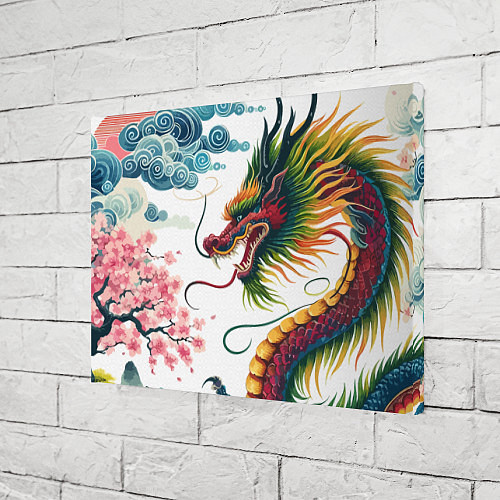 Картина прямоугольная Japanese dragon - engraving art / 3D-принт – фото 3