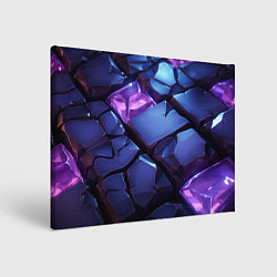 Холст прямоугольный Фиолетовые неоновые плиты, цвет: 3D-принт