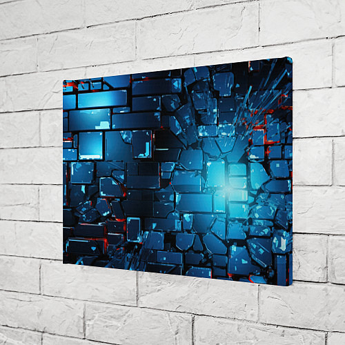 Картина прямоугольная Синие абстрактные плиты / 3D-принт – фото 3